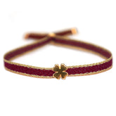 Woven bracelet clover burgundy